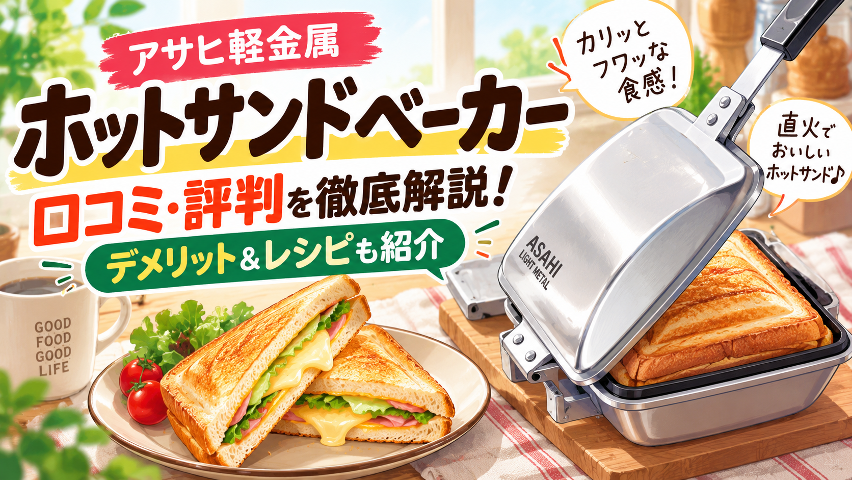 アサヒ軽金属ホットサンドベーカーの口コミ・評判は?デメリットやレシピまで徹底解説!