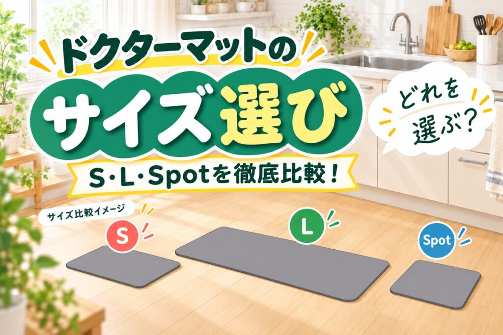 ドクターマットのサイズ選び。S・L・Spotを比較するキッチンのイメージ