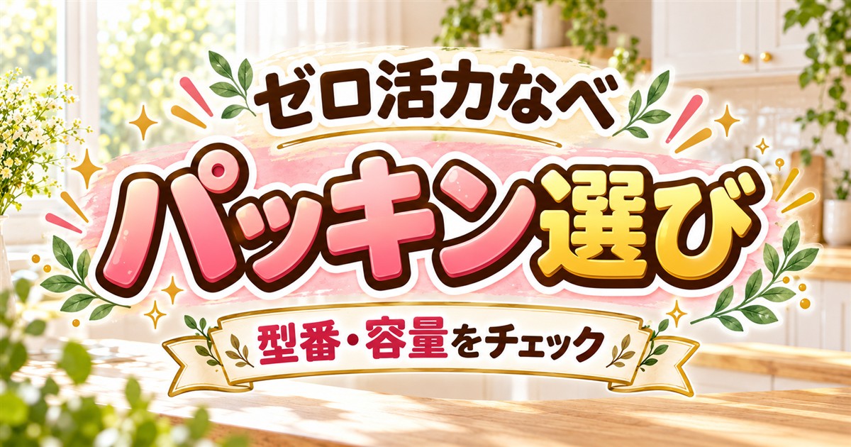 ゼロ活力なべのパッキン選び。型番・容量をチェック
